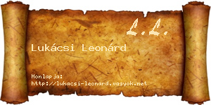 Lukácsi Leonárd névjegykártya