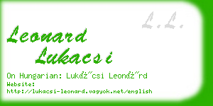 leonard lukacsi business card